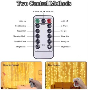 3x3m USB điều khiển từ xa Cửa Sổ Thác Nước 300 <span class=keywords><strong>Led</strong></span> Twinkle Sao Ngoài Trời giáng sinh chuỗi rèm ánh sáng Cửa sổ chuỗi ánh sáng - Product Image 5