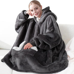 Christmas Gift Oversized Wearable Blanket <strong>Hoodie</strong> Sherpa Fleece TV <strong>Snuggle</strong> Sleeve Cozy Warm Lazy Home Wear Adults Women - Product Image 2