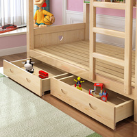 Lit superposé en bois massif pour enfants avec tiroirs de rangement et échelle, design moderne confortable, meubles de chambre d'enfant