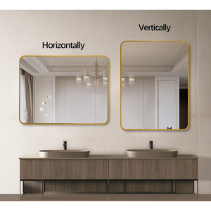 Espejo Rectangular de Baño con Marco Metálico Dorado Simple de 24x36 Pulgadas W2203P183175 Decorativo de Pared para Sala de Estar Hecho de Aluminio - Product Image 4
