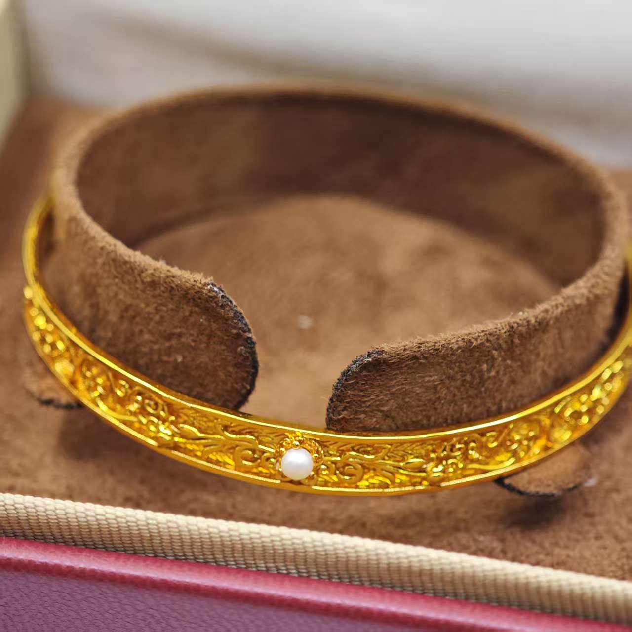 Copper with pearl inlay