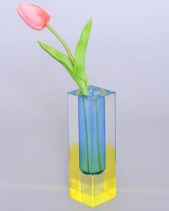 Vase de table élégant et moderne en acrylique transparent de style nordique, vase décoratif pour centre de table floral - Product Image 1