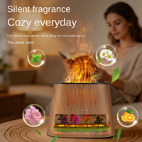 Diffuseur d'arômes à flamme simulée de 260 ml, diffuseur d'huile à ultrasons à brume froide avec lumière LED à 8 couleurs changeantes