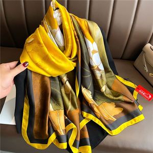 Écharpe Châle de Luxe en Soie Imprimée Paysage Longue 180*90cm, Style Bandana, Collection Été 2025 – Vente en Gros - Product Image 4