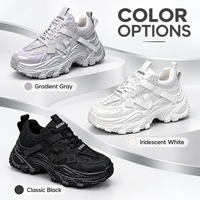 En gros Baskets en maille épaisse à lacets avec sangles superposées, Chaussures de marche décontractées, Chaussures OEM ODM Marque Privée