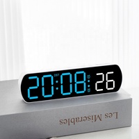 Minuterie électrique multifonctionnelle personnalisée Compte à rebours numérique Couleur Alarme Snooze Table de commande vocale Réveil LED