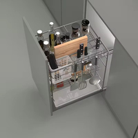 Organizador de Armário de Cozinha Retrátil Estilo Gaveta com Design Moderno Personalizado em Aço Carbono à Prova de Vazamentos para Temperos