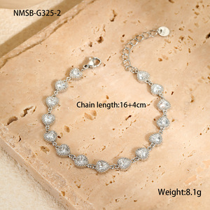 Bracelets de tennis Aurora en acier inoxydable pour le bureau, les fêtes et la mode quotidienne, avec CZ inaltérable à motif battement de cœur et à scènes interchangeables - Product Image 4