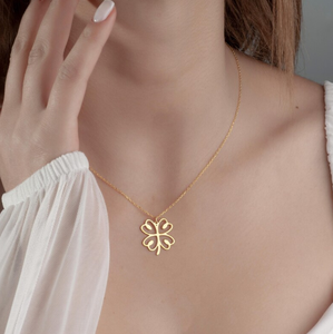 Dainty Four Leaf Clover <strong>Jewelry</strong> <strong>Celtic</strong> Style Pendant Symbol Charm Luck Clover Necklace Hope Faith <strong>Love</strong> Good Luck Clover - Product Image 6