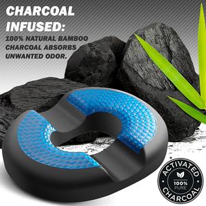 Cojín ortopédico de espuma viscoelástica <span class=keywords><strong>para</strong></span> el dolor de coxis, almohada de Donut de carbón <span class=keywords><strong>para</strong></span> alivio de hemorroides y dolor de trasero - Product Image 3