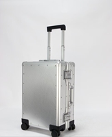 Valises de cabine de luxe entièrement en aluminium avec serrure, roulettes multidirectionnelles très populaires dans le monde entier, personnalisables ou production sur échantillon, unisexe