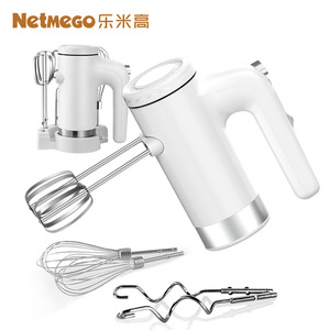 Netmego Handheld Electric Mixer With Wire Whip Dough Hook Flat Beater Multi Speed Adjustable For Kitchen Use - Product Image 1