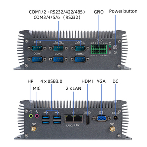 Chasis de Servidor Industrial con Procesador I5 8350U, 6 Puertos COM RS232/485, GPIO, PC Industrial <span class=keywords><strong>DDR4</strong></span> 2400 MT/s, Computadora Industrial de Borde X86 - Product Image 4