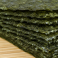 Hojas de Alga Marina Tostada y Crujiente de Tamaño Completo, Nori para Sushi en Bolsa, para Onigiri y Cocina Japonesa, 50 Hojas Premium