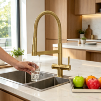 Robinet de cuisine de luxe doré 5 voies, rotatif à 360 degrés, mitigeur eau chaude et froide, filtre à eau, robinet 5 en 1