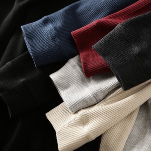 <span class=keywords><strong>T</strong></span>-<span class=keywords><strong>Shirt</strong></span> a Maniche Lunghe Personalizzata in Tessuto Waffle, Felpa con Cappuccio, Alta Qualità, Maglietta a Maniche Lunghe in Maglia Waffle per <span class=keywords><strong>Uomo</strong></span> - Product Image 3