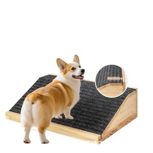 Rampa de madera antideslizante para mascotas, escalón de ayuda para perros, diseño rectangular sólido para perros. - Product Image 5