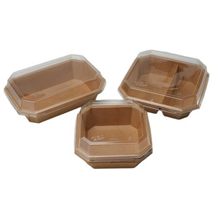 Recipientes Desechables de Papel Kraft Personalizables con Tapas, Aptos para Alimentos, para Ensaladas, Bocadillos, Pizzas, Panes, Comida para Llevar, Galletas y Otros - Product Image 1