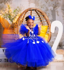 <span class=keywords><strong>Vestido</strong></span> de niña de flores azul real 2025 para boda fiesta de encaje blanco princesa Holy Boho tul bebé cumpleaños <span class=keywords><strong>vestido</strong></span> de <span class=keywords><strong>primera</strong></span> comunión - Product Image 6