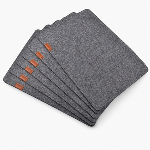 Hochwertige Maßgefertigte Bohemian Filz-Tischuntersetzer und -Tischsets, Waschbare Stoffunterlagen mit Personalisiertem Lederlogo - Product Image 1