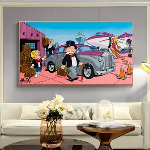 Opoly Street Art Travel Canvas Painting Prints Wall Art per la decorazione domestica Modern Graffiti Canvas Printing churec Pictures No Frame