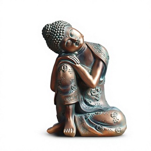 Estatua de Buda de Resina del Sudeste Asiático, Figura Sentada Hecha a Mano y Recubierta, Decoración para el Hogar, Sala de Estar - Product Image 3