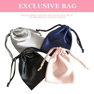 Gloway promosyon özelleştirilmiş ayarlanabilir elastik kayış siperliği körü körüne saten ipek uyku maskesi göz maskesi çantası - Product Image 6