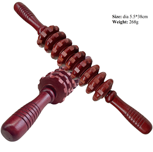 筋肉痛緩和木製マッサージローラーリンパ排水セルライト除去マッサージャースティック - Product Image 6