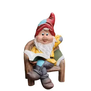 Garden Elf Statue Garden Gnome Model Decorative Large Outdoor Lands Dwarf Cartoon Decoration Resin Crafts Creative Gift