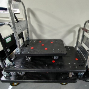 कस्टम सार्वभौमिक पहियों हैंड कार्ट पोर्टेबल फोल्डेबल प्लेटफॉर्म ट्रोली टेलीस्कोपिक सामान कार्ट शॉपिंग कार्ट शॉपिंग ट्रॉली - Product Image 3