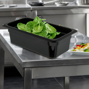 Bandeja negra para servir con tapa y asa para almacenamiento de alimentos, uso en restaurantes - Product Image 3