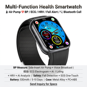 <span class=keywords><strong>Reloj</strong></span> Inteligente con Medición de Presión Arterial y <span class=keywords><strong>Bomba</strong></span> de Aire, con Transmisión de Voz, SOS de Emergencia, Monitor de Actividad Física para Correr al Aire Libre - Product Image 1