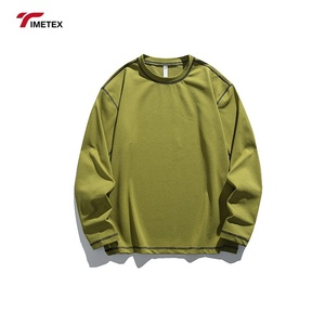 TIMETEX-Sudadera de cuello redondo ligera personalizable OEM para hombre, y hombros caídos Sudadera con capucha, diseño bordado, patrón sólido, 2XL, ciclismo - Product Image 3