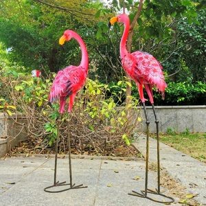 Éclairage solaire extérieur, artisanat en métal, flamant <span class=keywords><strong>rose</strong></span>, ornement de jardin - Product Image 5