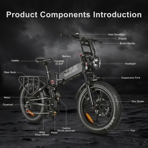 Vélo Électrique Pliant à Succès (Stock UE) avec Batterie Lithium 17Ah, Alimentation Électronique Intelligente, Vélo Urbain Électrique à Pneus Larges - Product Image 1