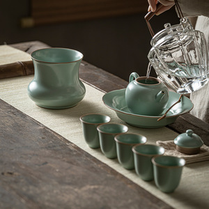 Cuenco de porcelana Guanlan Tianqing Ru Kiln Jianshui para lavado de té, cuenco de agua, cesta para desechos de té, accesorios retro para el juego de té de preparación en seco - Product Image 2