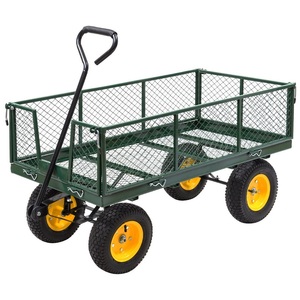 Carro de jardín grande de alta resistencia, carro de jardín de acero de gran capacidad de 900 libras, carro utilitario, carro utilitario de malla para exteriores para Patio de granja - Product Image 2