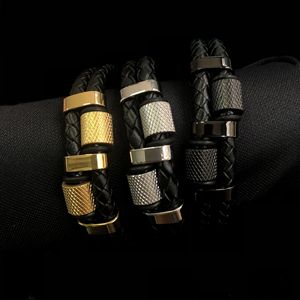 Caldo Trendy doppio strato genuino <span class=keywords><strong>bracciali</strong></span> <span class=keywords><strong>in</strong></span> <span class=keywords><strong>pelle</strong></span> Stingray da uomo artigianale celtico inciso involucro magnetico di colore nero - Product Image 5