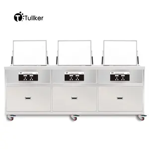 Tullker-sistema de filtración de enjuague de tres surcos, 88L, 1200W, elimina el polvo de aceite, piezas de bloque automotriz, limpiador ultrasónico de rueda automática