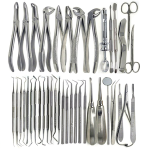 Instruments dentaires manuels de haute qualité en acier inoxydable pour obturations, 80 pièces, instruments chirurgicaux d'extraction, détartreurs, forceps et élévateurs - Product Image 1