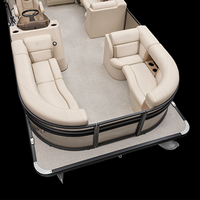 Bateau ponton de luxe Rive&Sea de 23 pieds pour 10-14 passagers, à un seul pont, en alliage d'aluminium de haute qualité, avec cabine de change et équipement de pêche