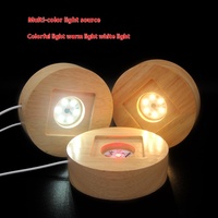 Veilleuse LED USB 3D moderne, lumière blanc chaud, base en bois massif, DIY, salon, lumineuse, à brancher, intensité réglable, garantie 2 ans