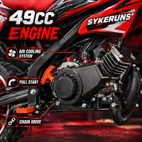 Motor Trail Mini 49CC Off Road, Mesin Berpendingin Udara, Starter Tarik, Rem Cakram, Penggerak Rantai