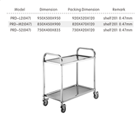 Chariot de transport alimentaire à 4 roues, résistant aux rayures, à 2 niveaux, épaisseur 0,47 mm, pour boulangerie et cuisine