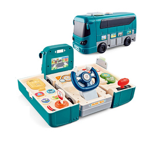 Juguete de Autobús Escolar con Volante, Sonido y Luces para Niños Pequeños, Juguete Educativo de Conducción - Product Image 1