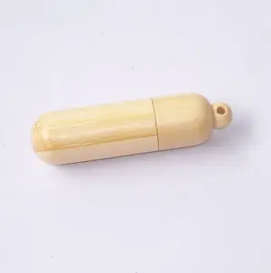 Beautiful Pill shape Wood USB Flash Drive Necklace Style for Man or Woman