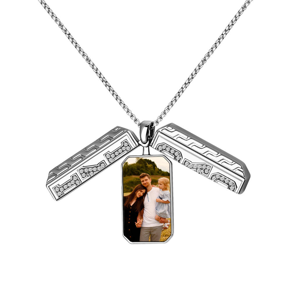 DAD gun black  brand necklace + photo printing