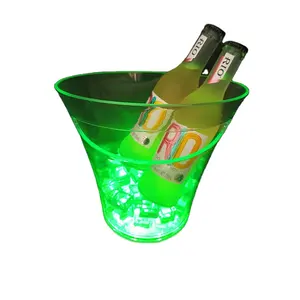 Champagner fass Weinflasche Kühler Qualitäts garantie Resistant Plastic Ice Bucket Led leuchtende Eis kübel Für Bar Nachtclub