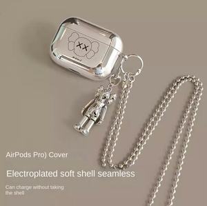 Étui de protection électrolytique souple de dessin animé pour <span class=keywords><strong>Airpods</strong></span> Pro 3e génération et 2e génération pour chaîne d'accessoires de casque Bluetooth - Product Image 1