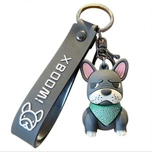 Nuevo Llavero Creativo y Adorable de Perro, Colgante para Bolsa o Coche, Muñeco 3D de PVC Suave, Llavero de Bulldog Francés - Product Image 3